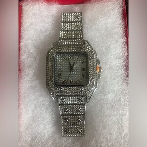 Silver Crystal Accented Watch